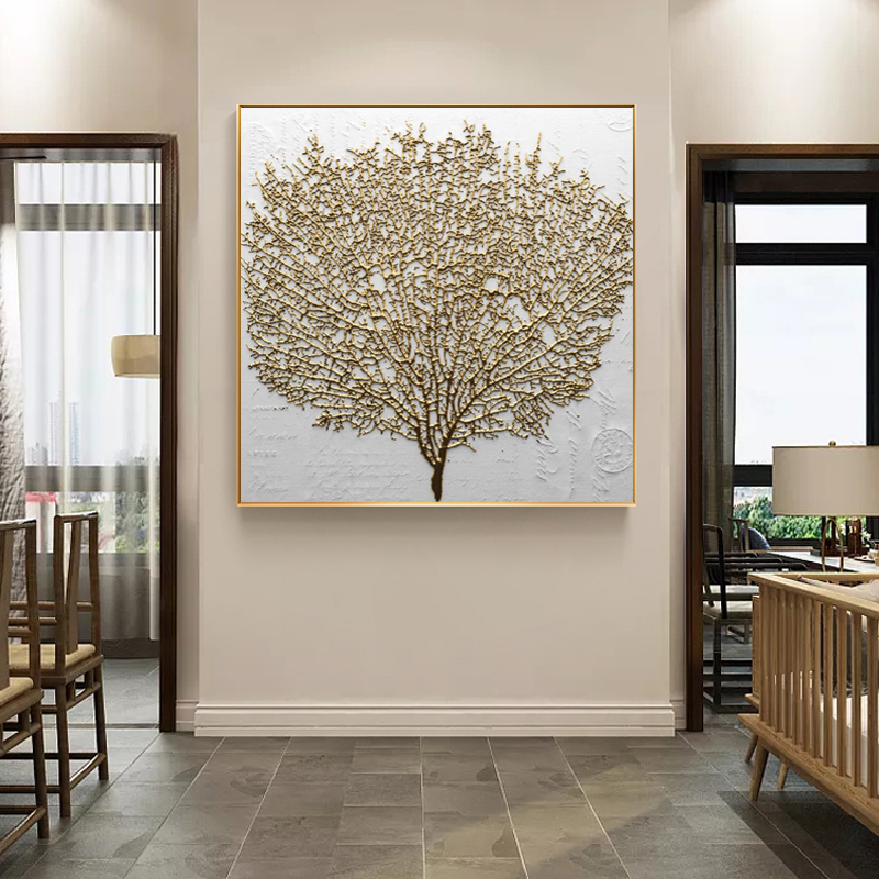 Home Decorative Nordic Style Poster Prints Wall Art Canvas Painting Abstract Golden Tree Modular Pictures Modern for Living Room