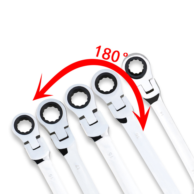 8-24mm Flexible Head Combination Ratchet Wrench Automatic Heads Labor-saving Open & Torx Wrenchs Auto Repair Hardware Tools