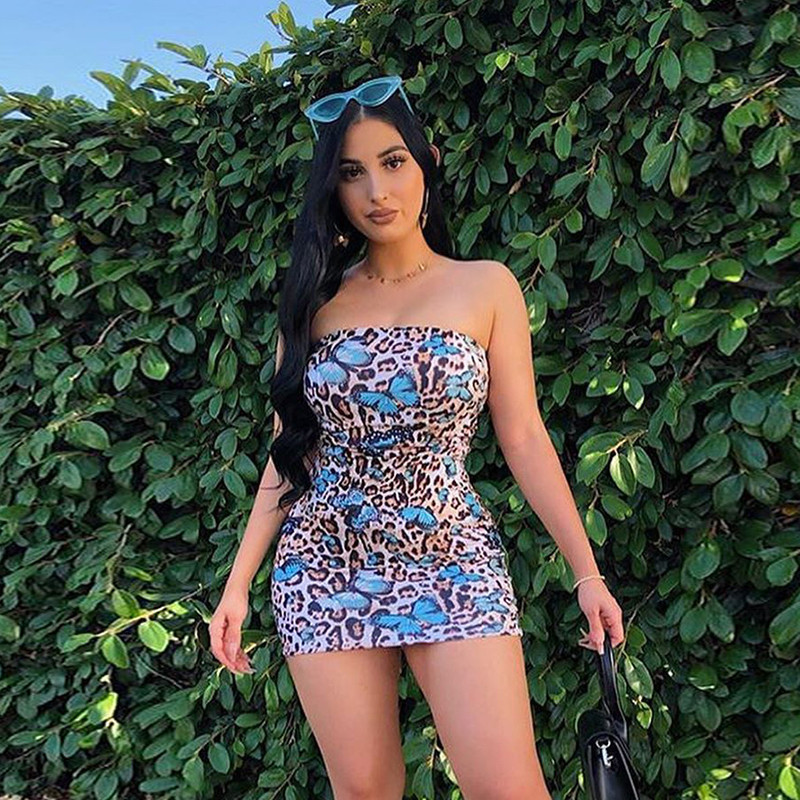 Butterfly Leopard Pencil Dress Women Sexy Strapless Tube Top Sundress Summer Fashion Pattern Off Shoulder Skinny Hip Vestidos, As pic
Butterfly Leopard Pencil Dress Women Sexy Strapless Tube Top Sundress Summer Fashion Pattern Off Shoulder Skinny Hip Vestidos, As pic