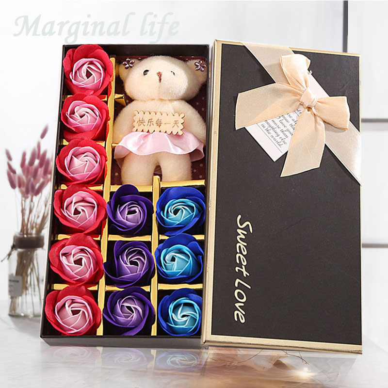 24K Gold Foil Flower Gift Boxed Valentine'S Day 12pcs Soap Rose Soap Flower Little Bear Celebration Home Decoration Greeting
24K Gold Foil Flower Gift Boxed Valentine'S Day 12pcs Soap Rose Soap Flower Little Bear Celebration Home Decoration Greeting