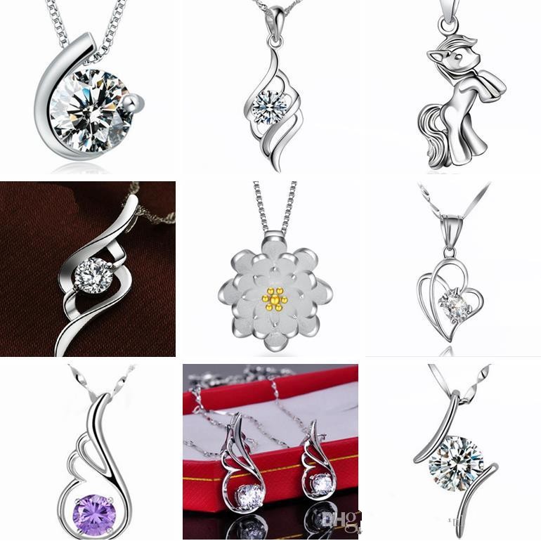 New Hot 45 styles 925 Sterling Silver Pendant Necklace without Chain Fashion Charms pendants necklaces pearl Crystal flower pendants jewelry
New Hot 45 styles 925 Sterling Silver Pendant Necklace without Chain Fashion Charms pendants necklaces pearl Crystal flower pendants jewelry