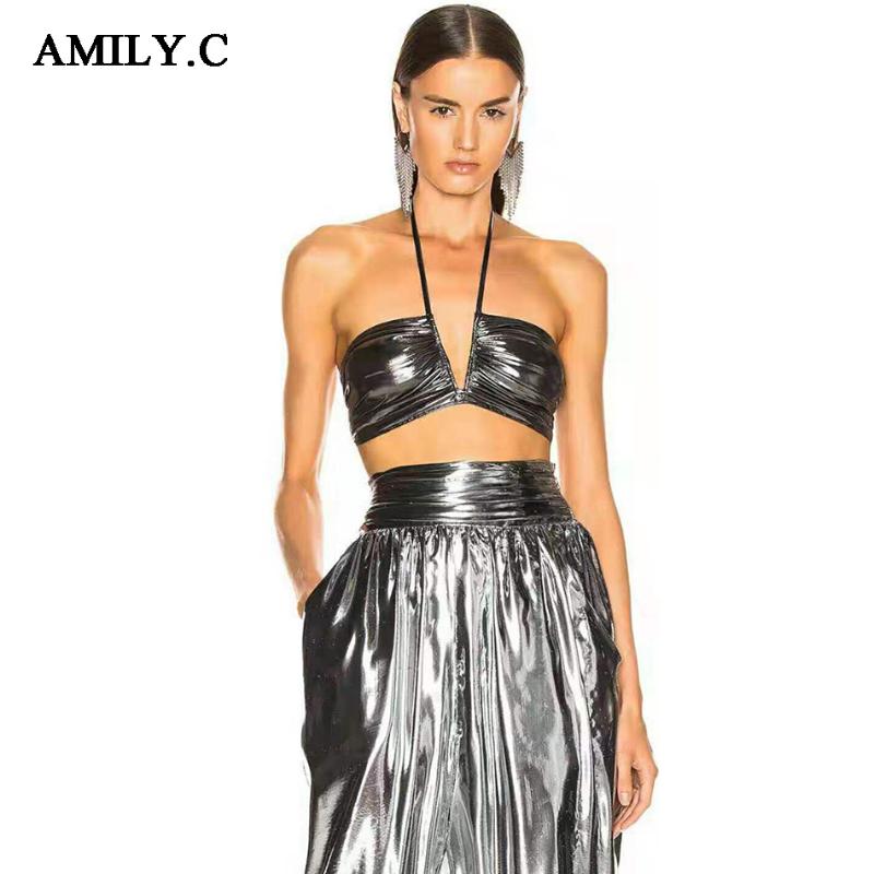 Amily.c 2020 Summer New Women's Fashion Celebrity Set Sexy Silver V-neck Strapless Top and Wide Leg Pants Pants Club Party Set
Amily.c 2020 Summer New Women's Fashion Celebrity Set Sexy Silver V-neck Strapless Top and Wide Leg Pants Pants Club Party Set