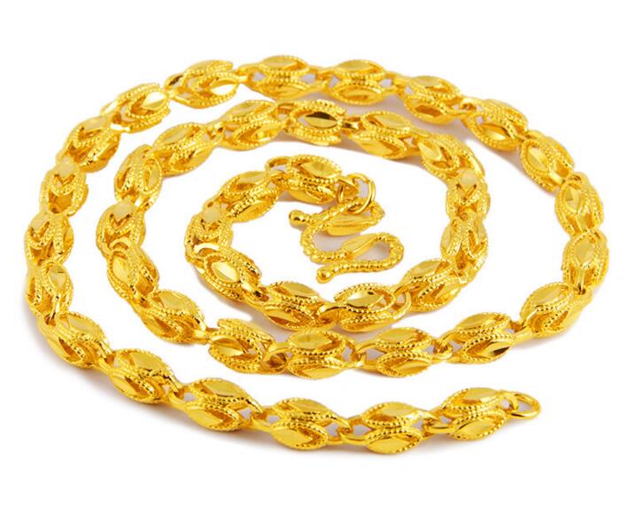 Sand surface Pure brass plated 24k gold Fired sand gold necklace Vietnam Shajin Men's Necklace
Sand surface Pure brass plated 24k gold Fired sand gold necklace Vietnam Shajin Men's Necklace