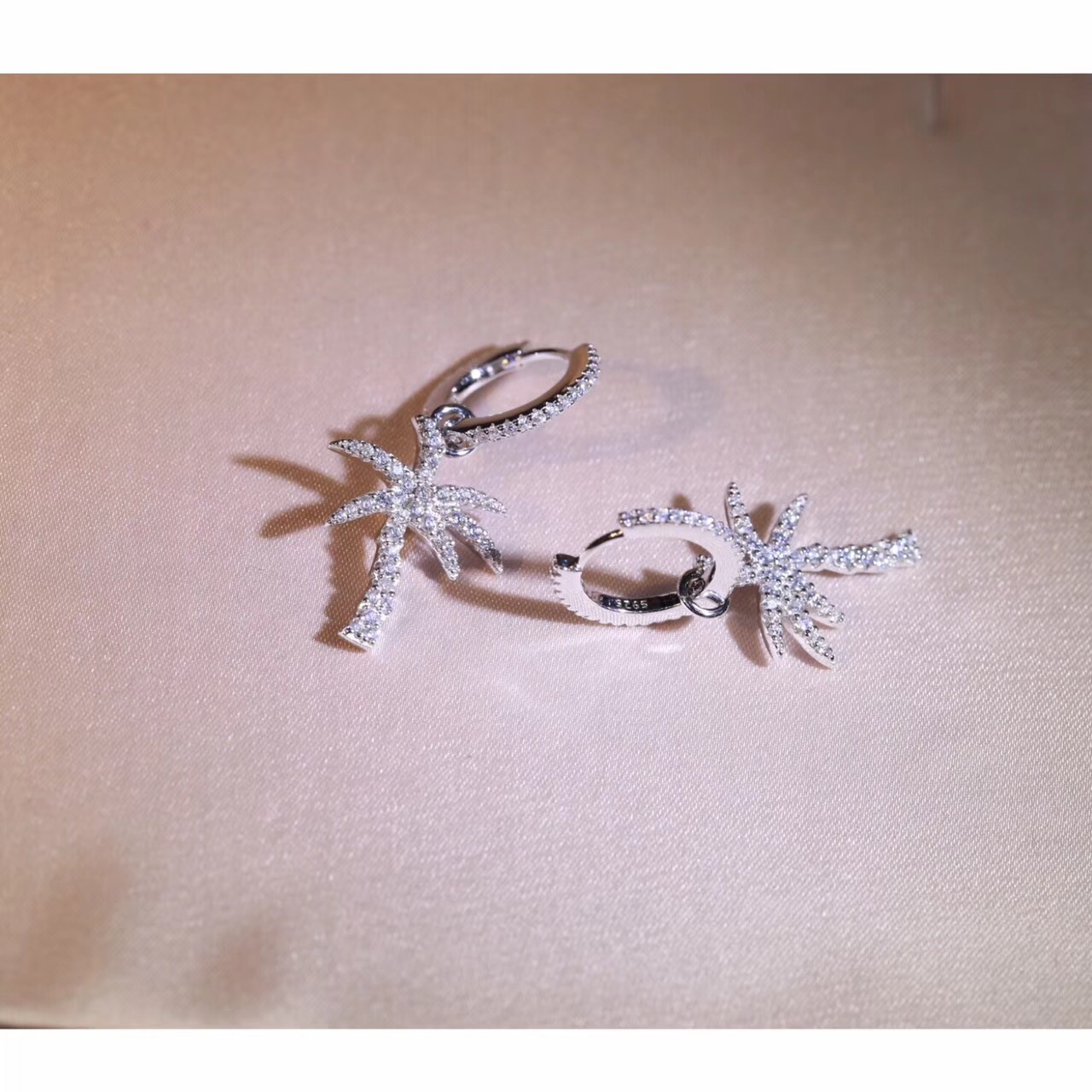 Fashion-Silver Fashion Simple Women Coconut Palm Tree Dangle Earring Drop Earrings Summer Holiday Hawaii Earring jewelry English Lock