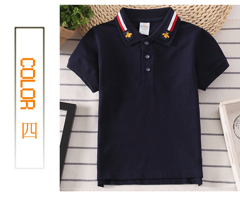 Boys summer Turn-down Collar T-shirt Fashion Striped child clothes Kids Short sleeve 6 color Tees childrens cotton Tops clothing, Gray
Boys summer Turn-down Collar T-shirt Fashion Striped child clothes Kids Short sleeve 6 color Tees childrens cotton Tops clothing, Gray