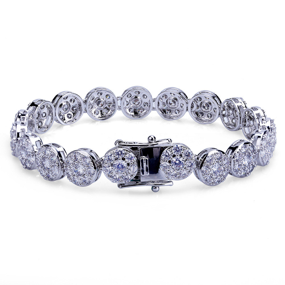 Hip Hop Designer Jewelry Mens Gold Bracelets Luxury Bangles Iced Out Diamond Tennis Bracelet Style for Love Rock Link Chain