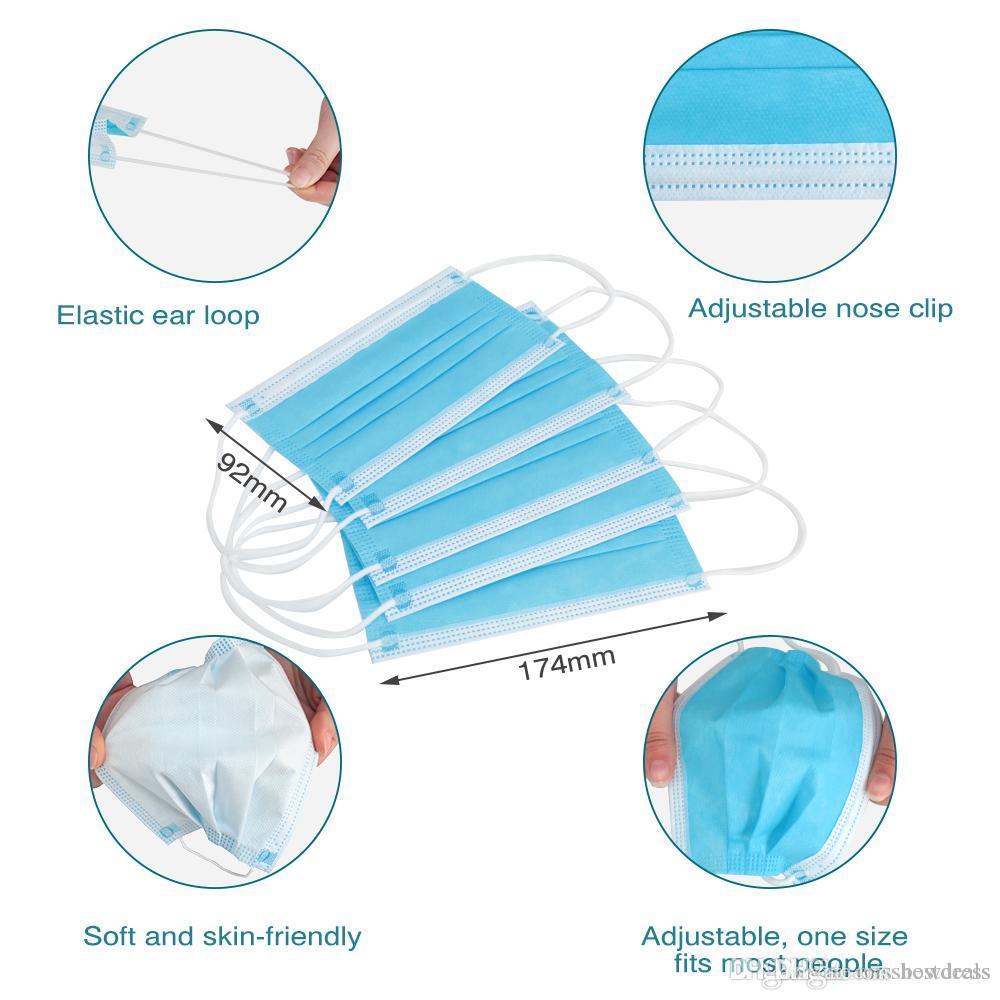 In Stock!!! 24 Hours Ship! 3-Ply Disposable Face Mouth Mask Anti Dust Proof Earloop Mask Anti-fog Masks - view 4
