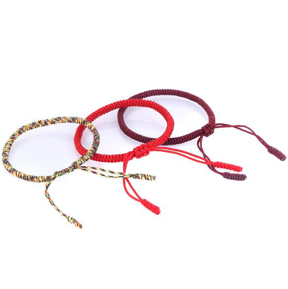 Handmade Red Rope Tibetan Bracelets Tibetan Buddhist Love Lucky Charm Knots Woven Bracelets Jewelry Accessories GB1607
