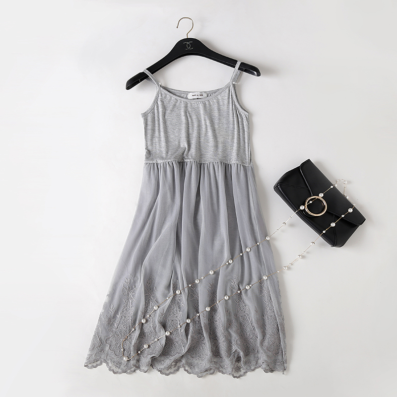 Summer medium-long spaghetti strap lace one-piece full slip female modal loose plus size sleeveless high waist basic underskirt, Black
Summer medium-long spaghetti strap lace one-piece full slip female modal loose plus size sleeveless high waist basic underskirt, Black