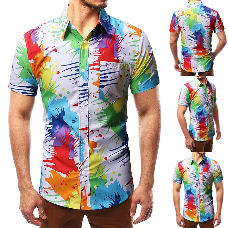 INCERUN Men Hawaiian Shirt Short Sleeve Tops Slim Lapel Colorful Printed Blouse Casual Summer Vacation Breathable Shirts Camisa, As picture
INCERUN Men Hawaiian Shirt Short Sleeve Tops Slim Lapel Colorful Printed Blouse Casual Summer Vacation Breathable Shirts Camisa, As picture