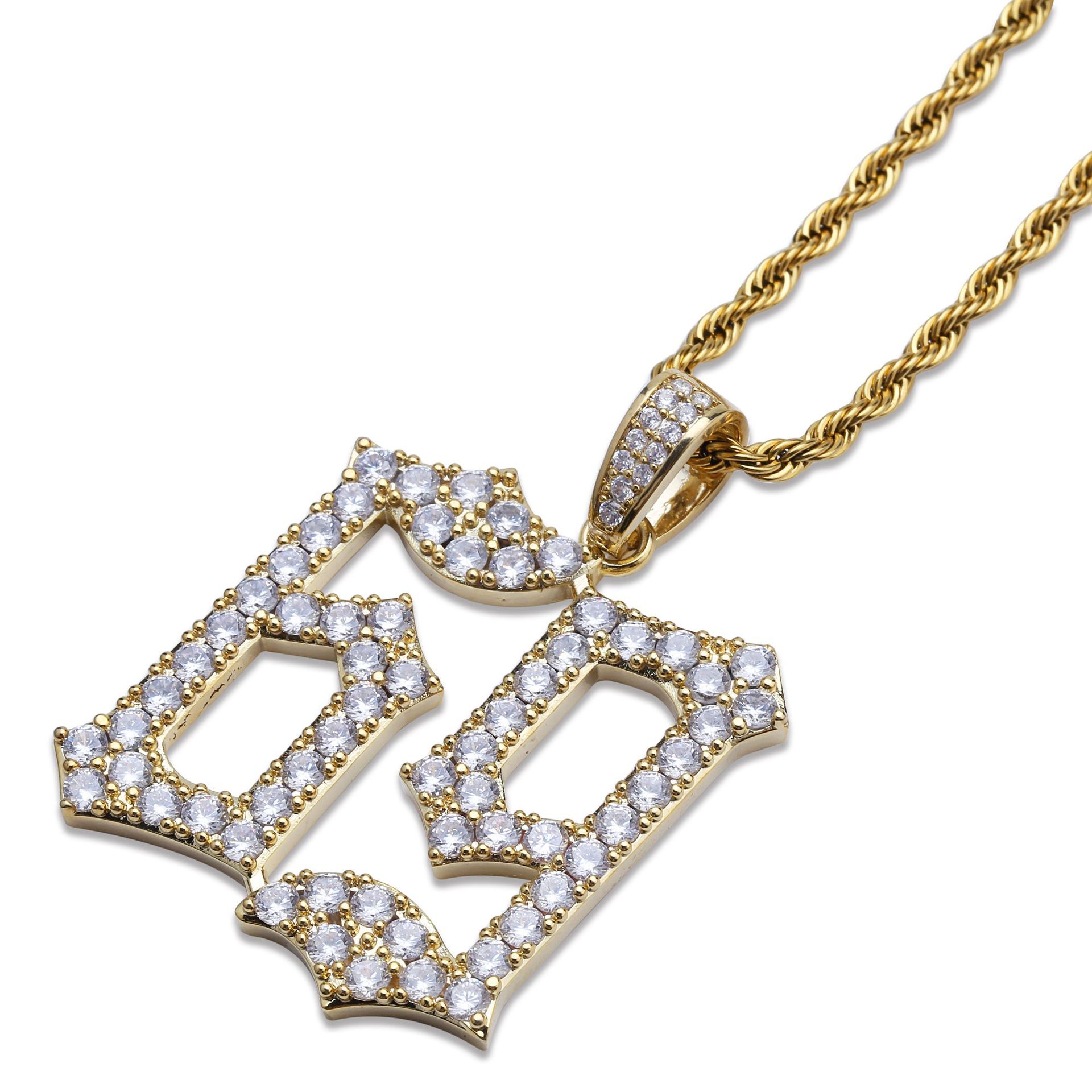 Unisex 18K Gold and White Gold Plated Copper Digital 69 Pendant Chain Necklace Hip Hop Rapper Jewelry Gifts for Men and Women WholesaleIns