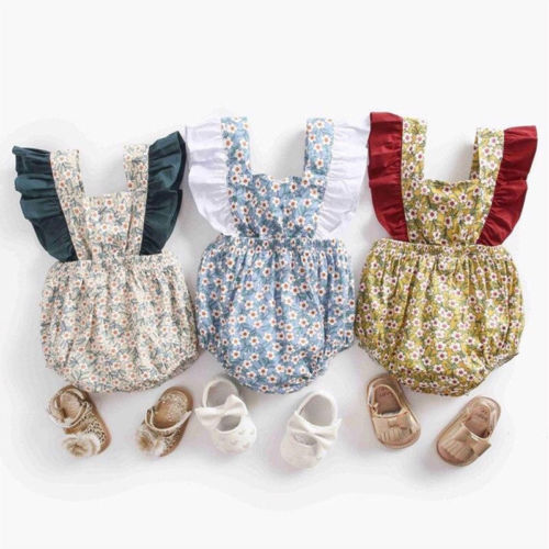 Baby Girl Floral Ruffle Sleeveless Romper Jumpsuit for Newborn Baby Girl Infant Children Clothes Kid Clothing