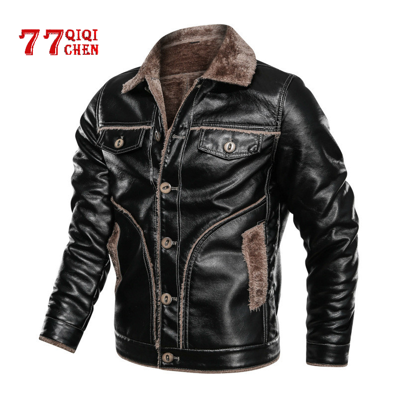 Winter Leather Jacket Men Plus Size 7XL 8XL Thick PU Leather Fur Coat Male Casual Winter Faux Fur Fleece Jacket Jaqueta De Couro, Black
Winter Leather Jacket Men Plus Size 7XL 8XL Thick PU Leather Fur Coat Male Casual Winter Faux Fur Fleece Jacket Jaqueta De Couro, Black