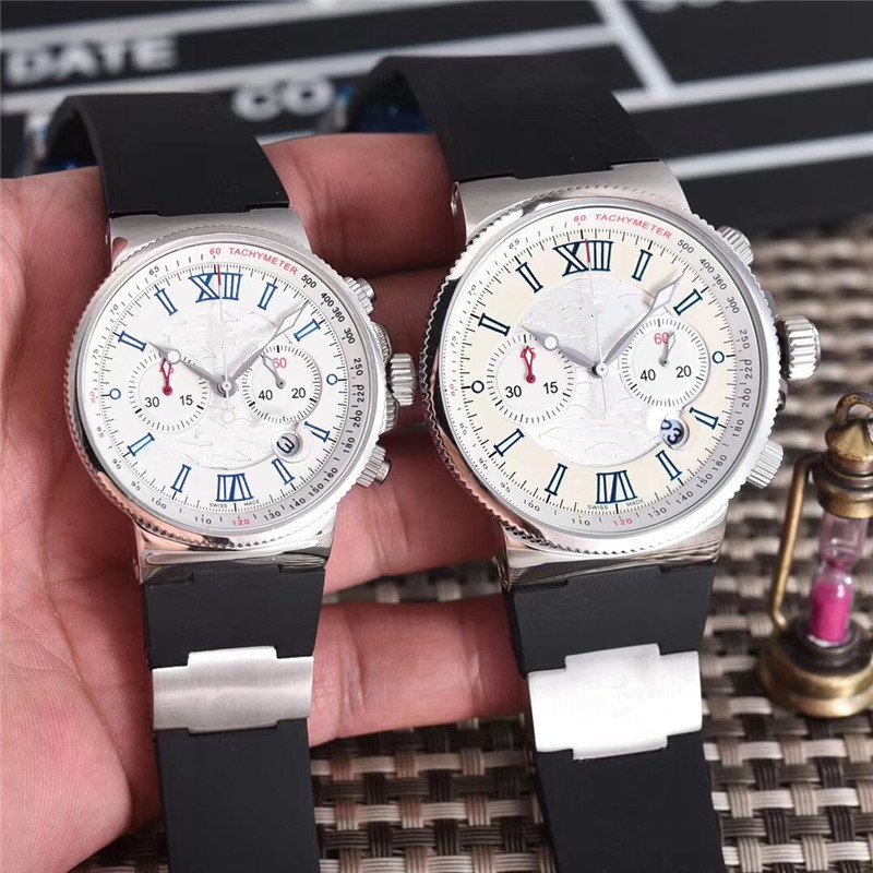 Hot sale Luxury watch for man Stainless Steel quartz movement stopwatch Mens chronograph wrist watch man Watches UN13