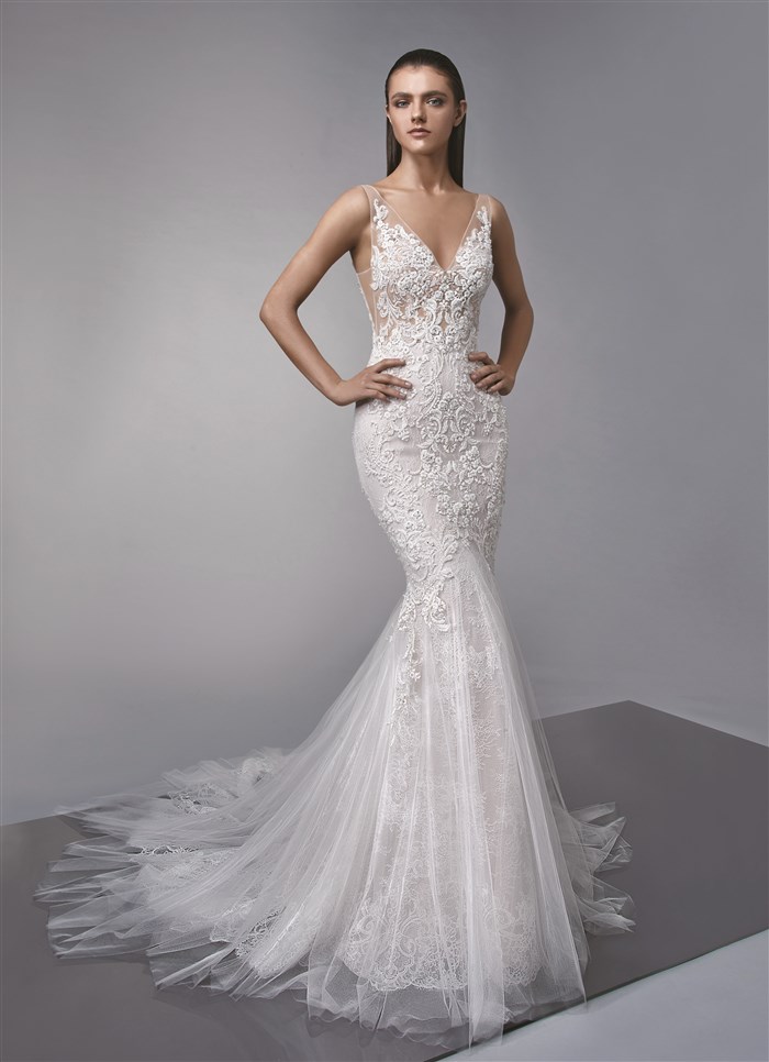 Lace Stunning Mermaid Backless Wedding Dresses V Neck Beaded Bridal Gowns Appliqued Trumpet Tulle Plus Size Robe De Marie