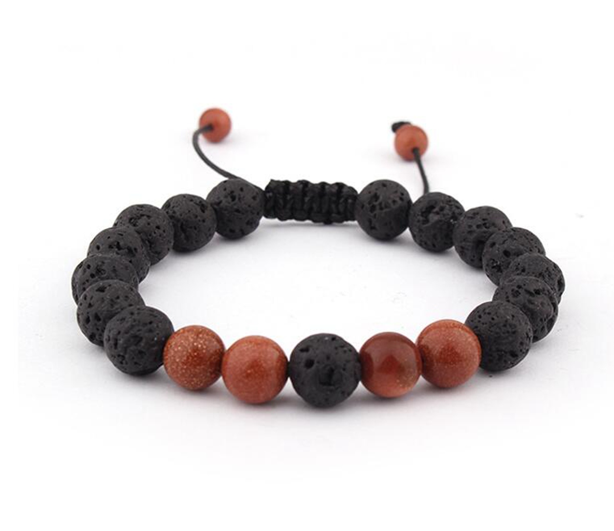8mm Beaded Lava Rock Diffusion Bracelet Ladies Men's Braided Rope Natural Bracelet Birthday Valentine's Day Gift
