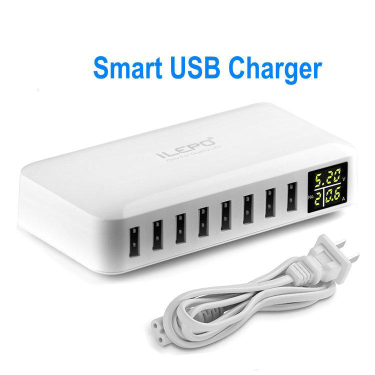 8 Port Smart USB Charger With LCD Display 8A Output High Speed Multiple Adapter Travelling Phone Chargers For Android Phone Smart Phone
8 Port Smart USB Charger With LCD Display 8A Output High Speed Multiple Adapter Travelling Phone Chargers For Android Phone Smart Phone