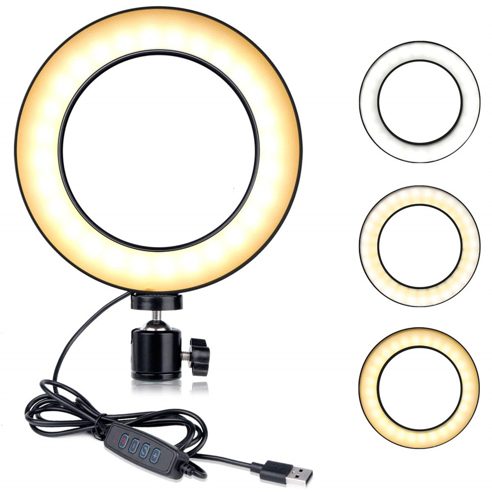 Photography LED Selfie Ring Light 14/20cm Three-speed Stepless Lighting Dimmable Circle Light With Cradle Head For Makeup Video Live Youtube
Photography LED Selfie Ring Light 14/20cm Three-speed Stepless Lighting Dimmable Circle Light With Cradle Head For Makeup Video Live Youtube