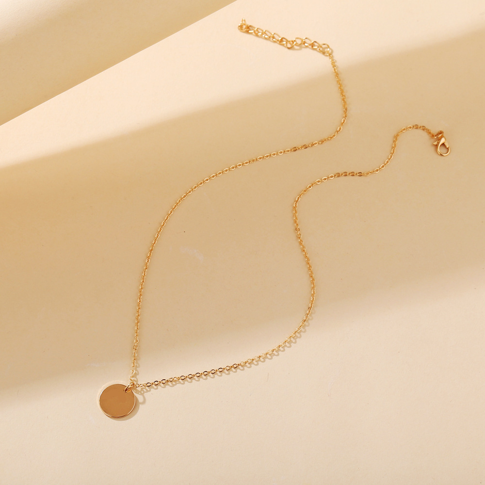 2024 New Fashion Stainless Steel Necklace Round Circle Pendant For Women Elegant Gold Silver Necklace Wedding Jewelry Wholesale Mother Gift