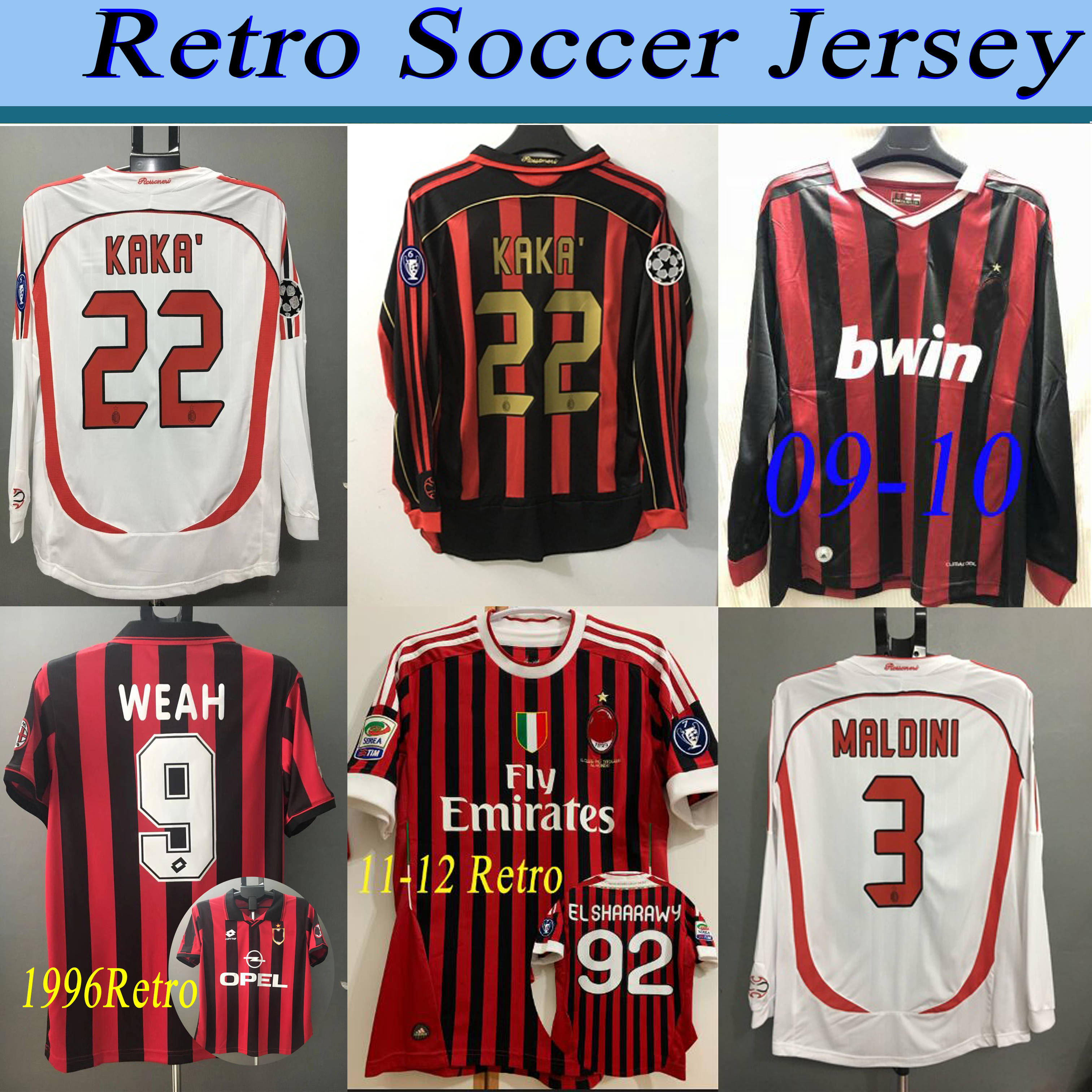 09 11 12 Retro milan Soccer Jersey KAKA RONALDO GILARDINO INZAGHI Retro Camiseta 2006 2007 Long sleeve milan soccer jersey classic vintage, Black;yellow
09 11 12 Retro milan Soccer Jersey KAKA RONALDO GILARDINO INZAGHI Retro Camiseta 2006 2007 Long sleeve milan soccer jersey classic vintage, Black;yellow