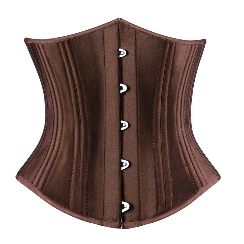 Women Black Corset Top 12pcs Steel Boned Satin Underbust Padded Lace-up Bodyshapers Waist Train Corset Slim Body Shaperwear Plus Size XS-6XL