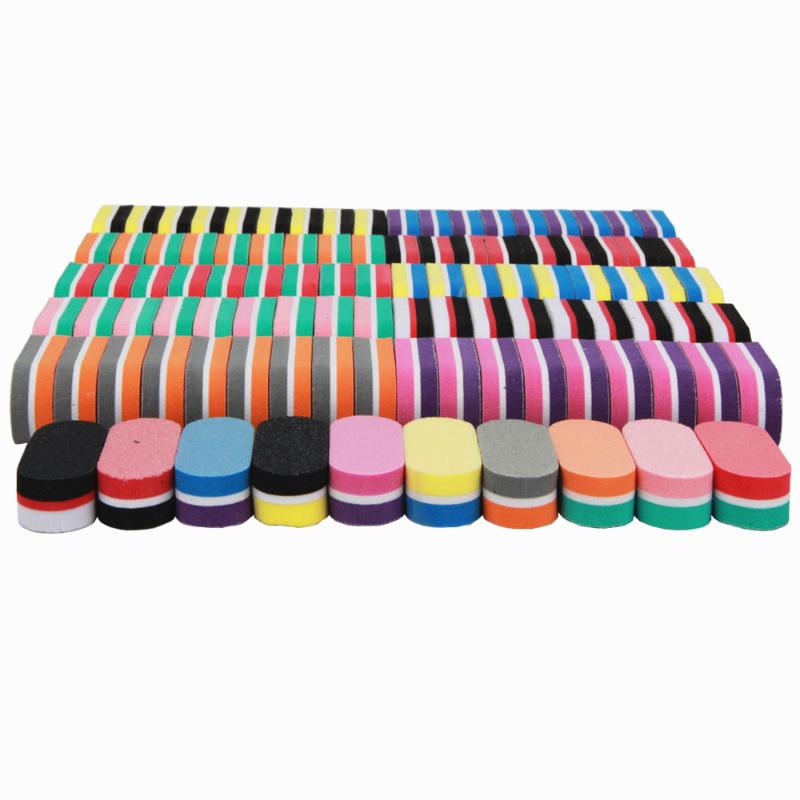 25Pcs/Lot Mini Nail Buffer Block Mix 10 Style Colorful DIY Sponge Professional Polish Manicure Care Art Buffers Tools1