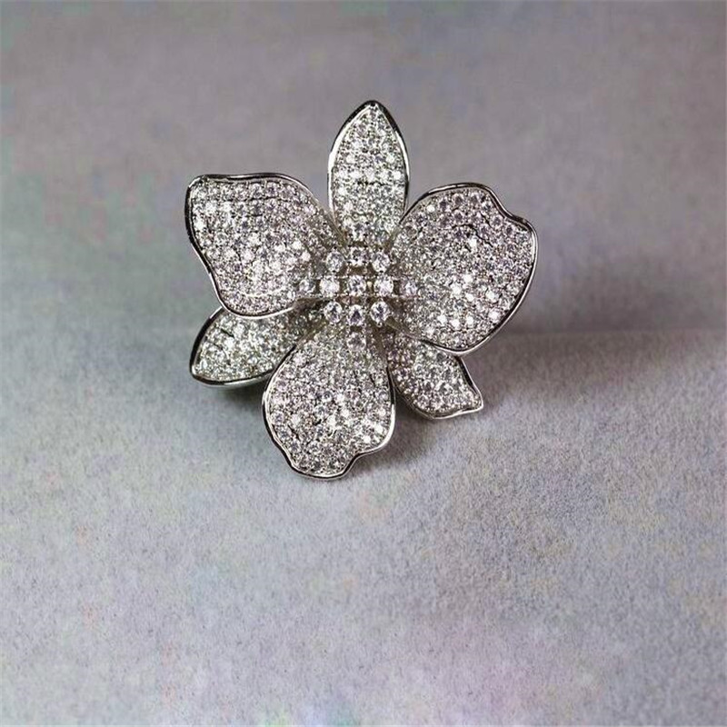 280PCS Pave White Sapphire CZ Diamond Handmade Luxury Jewelry 925 Sterling Silver Women Wedding Engagement Butterfly Ring For Lover Gift