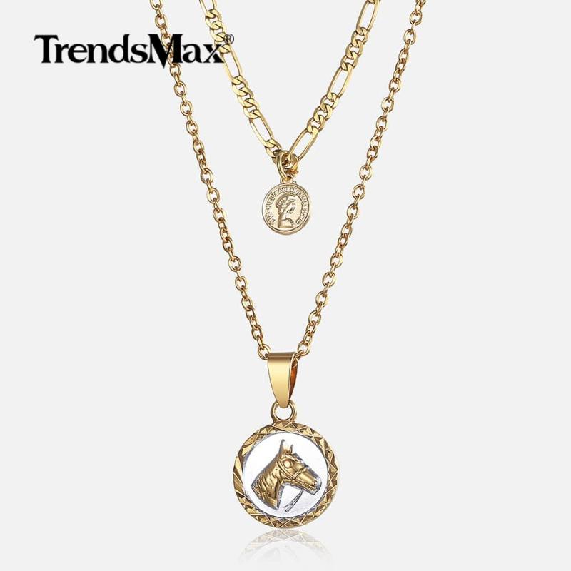 Chains Double Layer Gold Pendant Necklace For Women Long Cuban Rolo Link Queen Elizabeth Coin Star Charm Clavicle Choker DNM14
Chains Double Layer Gold Pendant Necklace For Women Long Cuban Rolo Link Queen Elizabeth Coin Star Charm Clavicle Choker DNM14