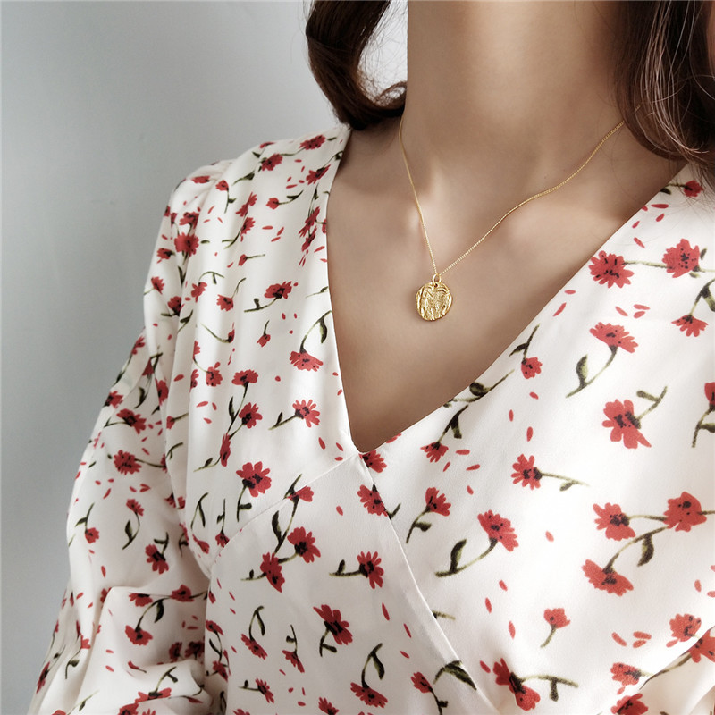 New Punk Style Sterling Silver 925 Jewelry Female Necklaces&Pendants 100% 925 Sterling Silver Irregular Pendant Necklace