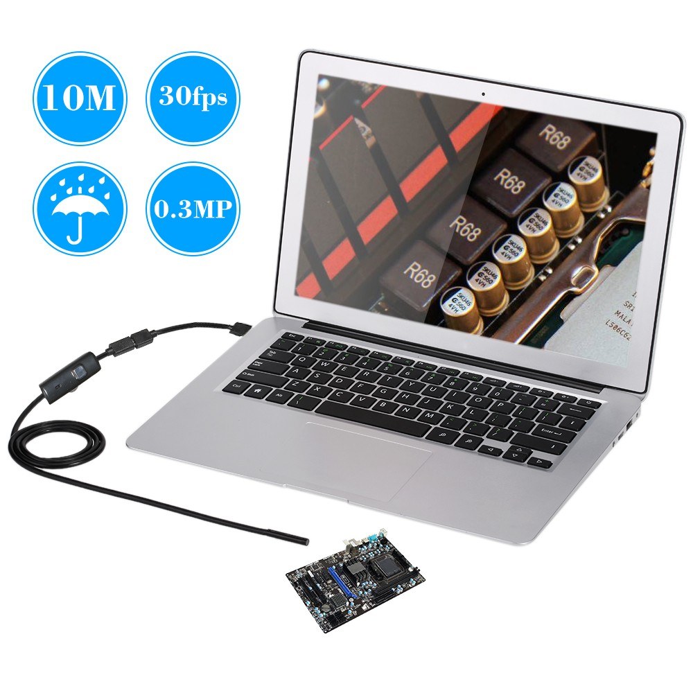 7MM Endoscope Camera USB Mini Waterproof 0.5-10M Hard Soft Cable Snake Tube Inspection Borescope Cameras For Android Smartphone Loptop PC Notebook 6 L