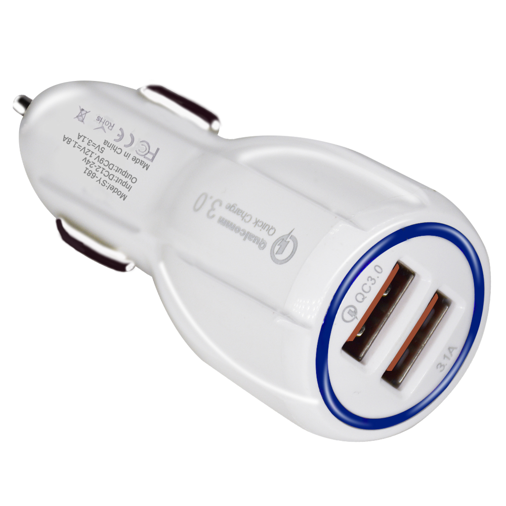 2 Ports 48W QC3.0 Fast Charger PD USB-C Quick Car Charger Phone Fast Charging Charger For iPhone 15 14 13 12 Mini 11 Pro Xr Xs Max Samsung S24 S23 S22