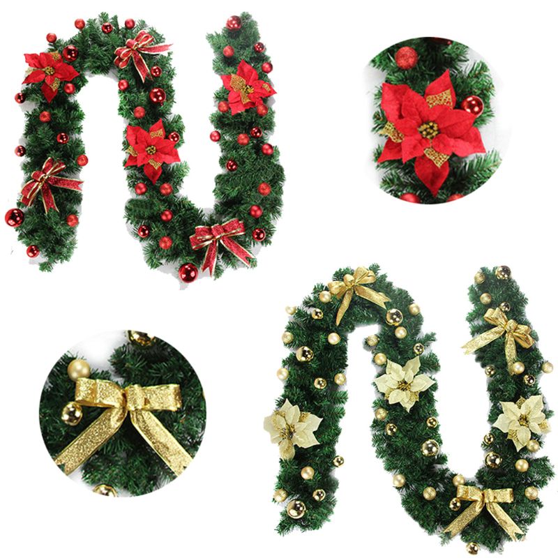 2.7M Christmas Garland Fireplace Stairs Gold Baubles Flowers Xmas Tree Decor M68E
2.7M Christmas Garland Fireplace Stairs Gold Baubles Flowers Xmas Tree Decor M68E
