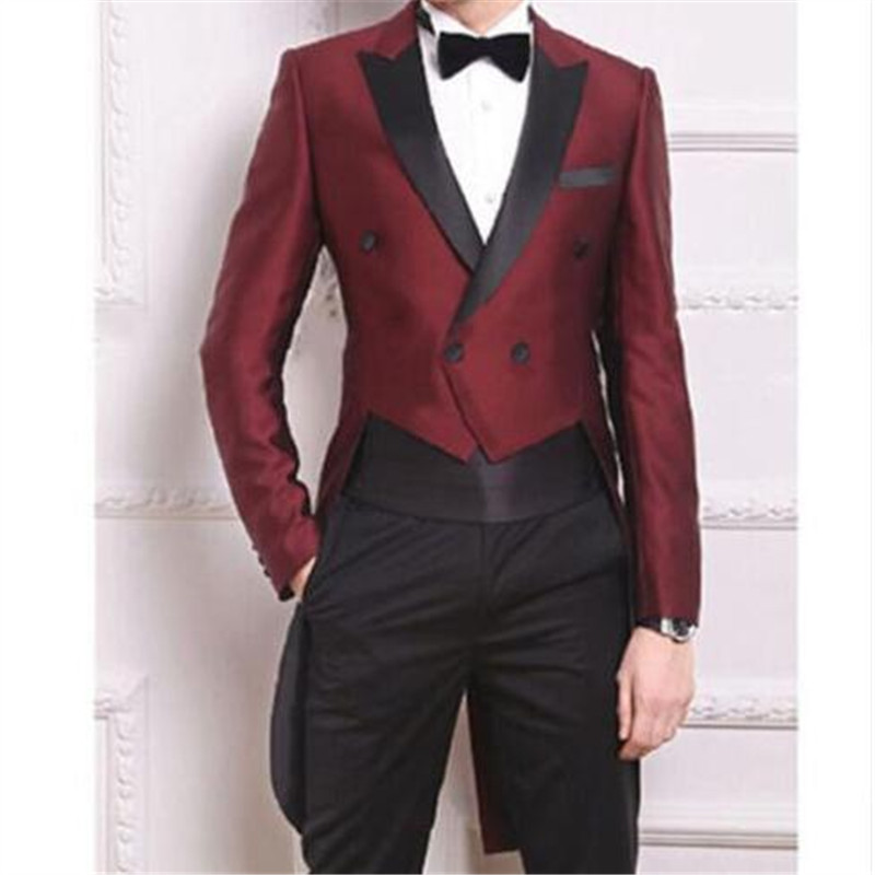 Wine Red Swallow Tailed Coat Men Suits For Wedding 2Pieces(Jacket+Pants+Tie) Fashion Custom Homme Terno Slim Fit Blazer 444, As picture shows
Wine Red Swallow Tailed Coat Men Suits For Wedding 2Pieces(Jacket+Pants+Tie) Fashion Custom Homme Terno Slim Fit Blazer 444, As picture shows
