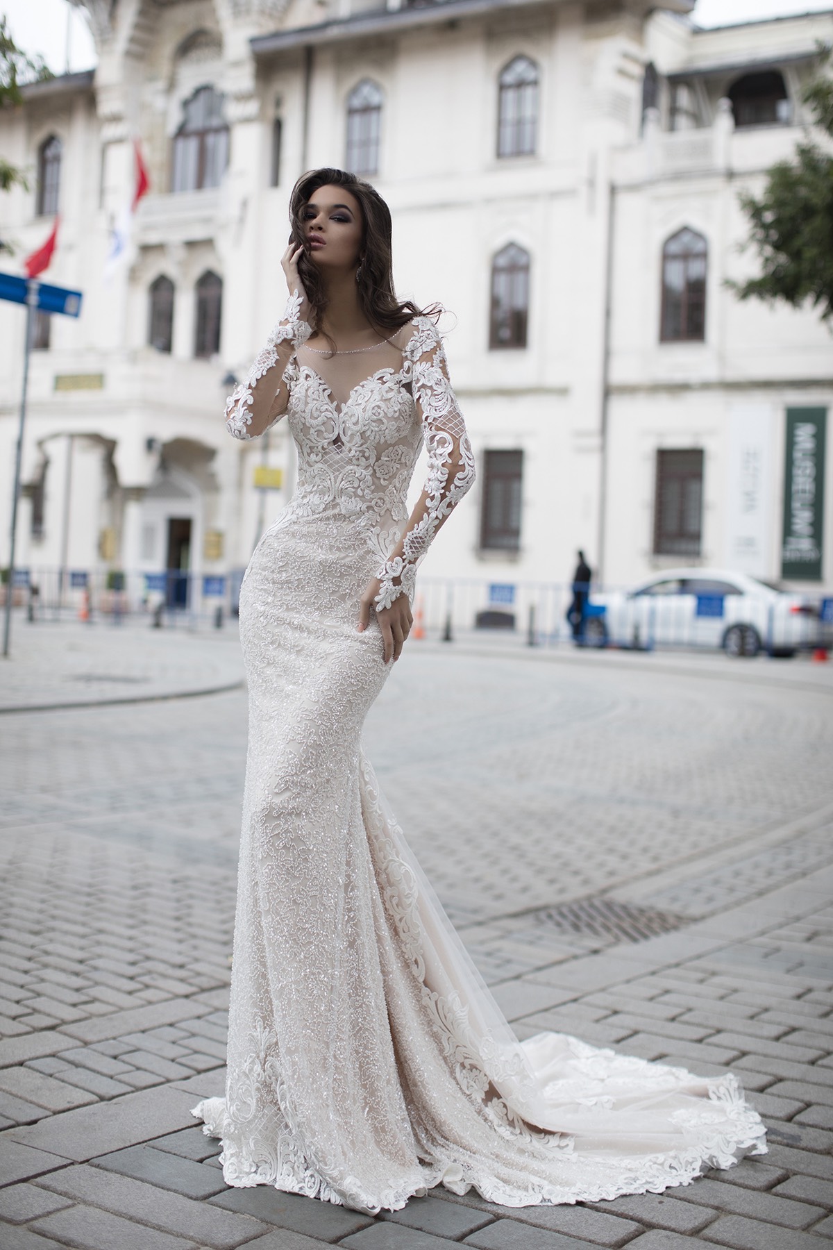 2019 Gorgeous Mermaid Wedding Dresses Lace Applique Hollow Back Sweep Train Country Wedding Dress Custom Made Illusion Vestidos De Novia