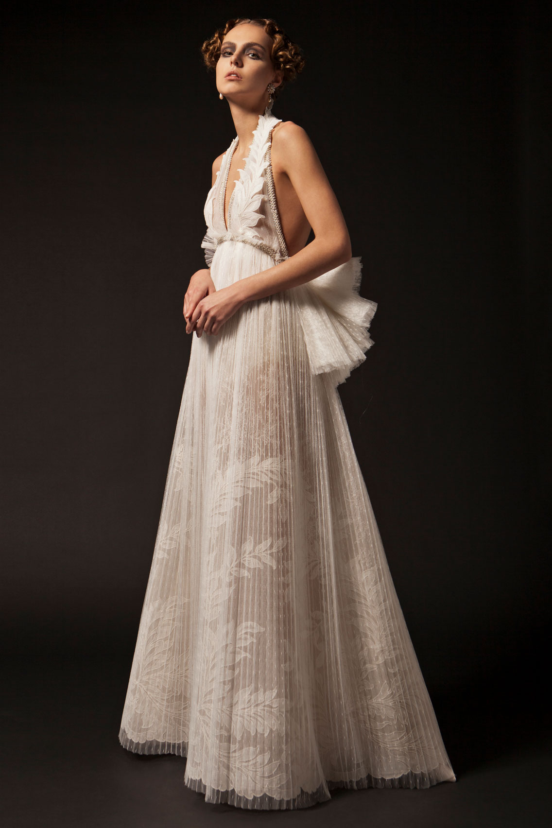 2019 Krikor Jabotian Prom Dresses Deep V Neck Lace Appliqued A Line Sexy Backless Evening Dress Sweep Train Cocktail Party Gowns Custom Made
