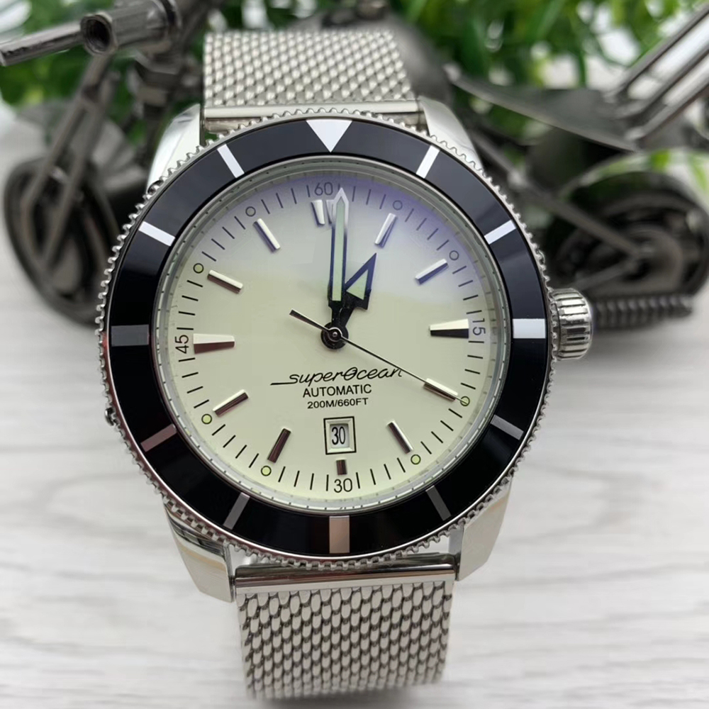 Heritag Series Date Mens Watches 47MM Large White Dial Calibre 20 Automatic Movement Index Watch Stainless Steel Mesh Bracelet Wristwatches, 10
Heritag Series Date Mens Watches 47MM Large White Dial Calibre 20 Automatic Movement Index Watch Stainless Steel Mesh Bracelet Wristwatches, 10