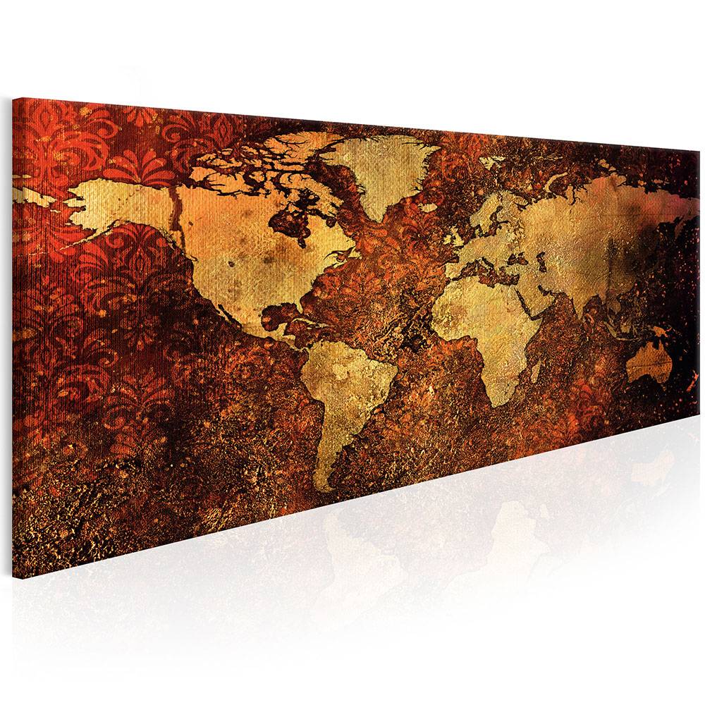( No Frame ) World Map Decoration Oil Painting Canvas Art Map Picture for Home Wall Decoration Art Picture (Multicolor)
