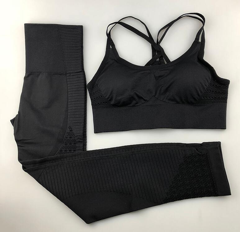 Wholesale- Yoga Set Fitness Clothing Sportswear Woman Gym Leggings Padded Push-up Strappy Sports Bra 2 Pcs Sports Suits, Black
Wholesale- Yoga Set Fitness Clothing Sportswear Woman Gym Leggings Padded Push-up Strappy Sports Bra 2 Pcs Sports Suits, Black