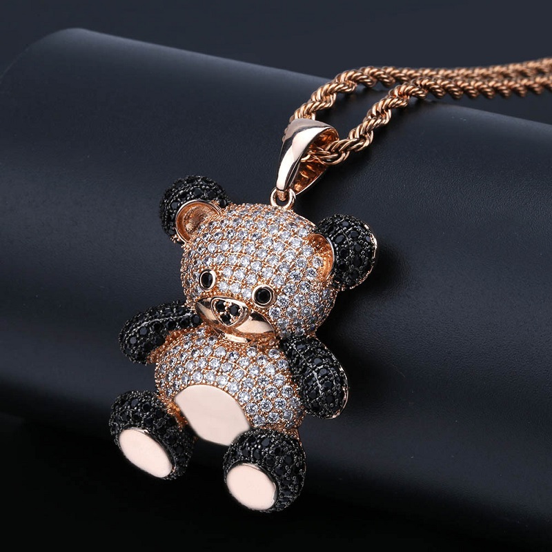 Fashion-Panda Pendant Necklace For Mens Womens New Fashion Hip Hop Necklace Jewelry Iced Out Pendant Necklace