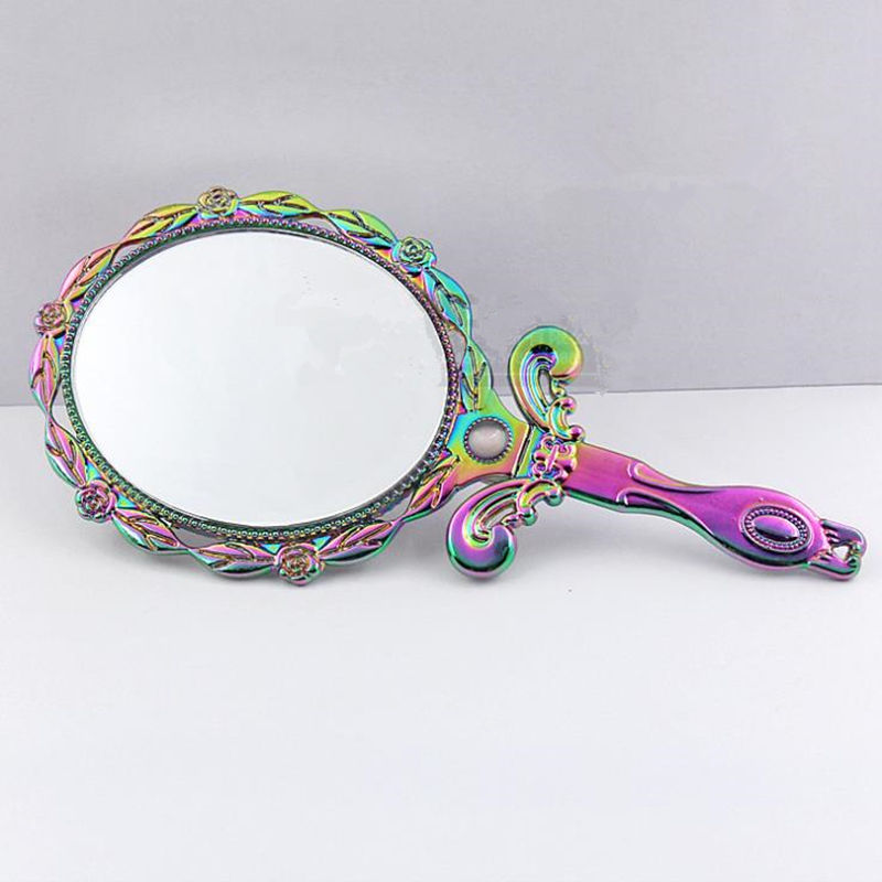 Retro Decorative Mirror Vintage Oval Round Beauty Vanity Makeup Mirror Hand Held Mirror Women Makeup Espejo Decorativo Retro Retro Dekorativer Spiegel