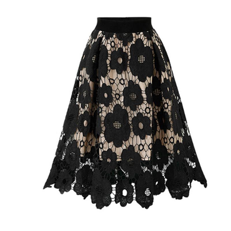 Midi Skater Skirt Crotch Lace Vintage Skirts Red Womens 2020 Sexy Knee Length Cotton Flower Pattern Soft Stretch Skirts #LR2, Black 
Midi Skater Skirt Crotch Lace Vintage Skirts Red Womens 2020 Sexy Knee Length Cotton Flower Pattern Soft Stretch Skirts #LR2, Black