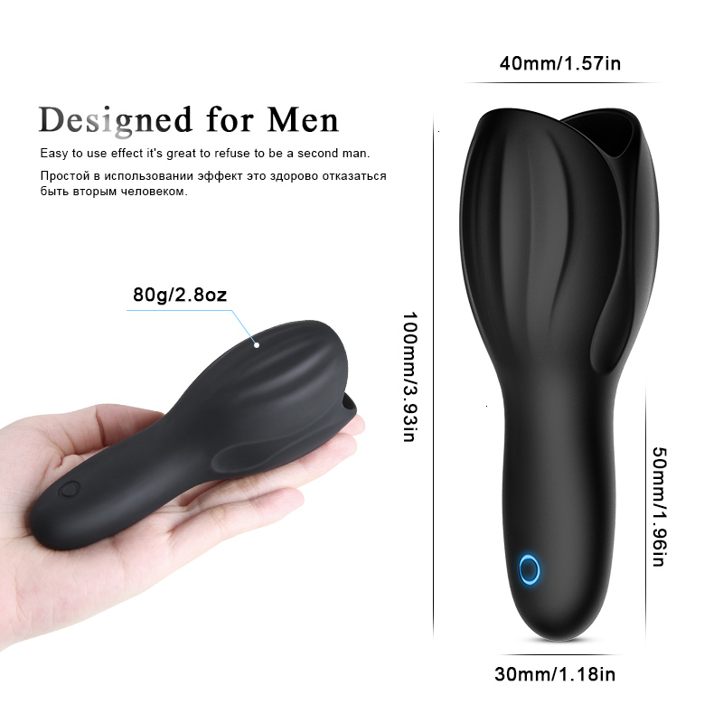 Male Masturbator Vibrating Glans Stimulate Penis Vibrator for Man Penis Massager Trainer Delay Ejaculation Sex Toys for Men Gays Y191011