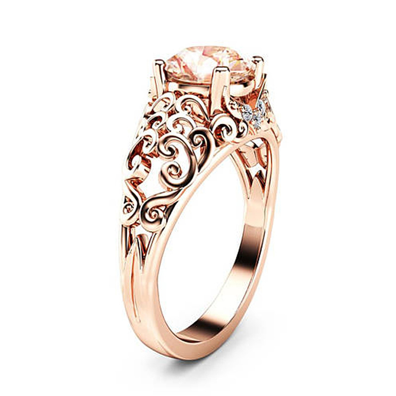 2019 New Hollow Pattern Champagne CZ Stone Wedding Rings European Rose Gold Color Women's Rings Party Jewelry anillos anel
2019 New Hollow Pattern Champagne CZ Stone Wedding Rings European Rose Gold Color Women's Rings Party Jewelry anillos anel