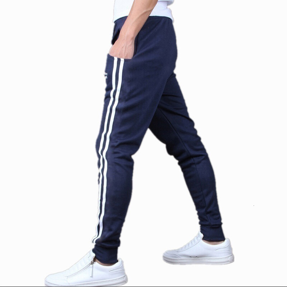 Spring Summer Mens Pants Fashion Skinny Sweatpants Mens Joggers Striped Slim Fitted Pants Gyms Clothing Plus Size 3XL Harem Pant CJ191210