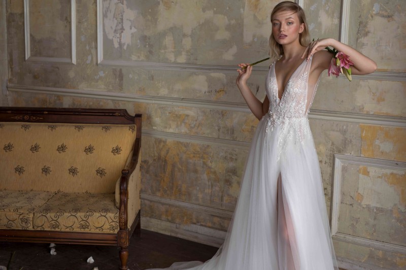 limor rosen lace dresses israel sexy deep v neck backless a e bridal gowns appliqued split romantic custom wedding dress