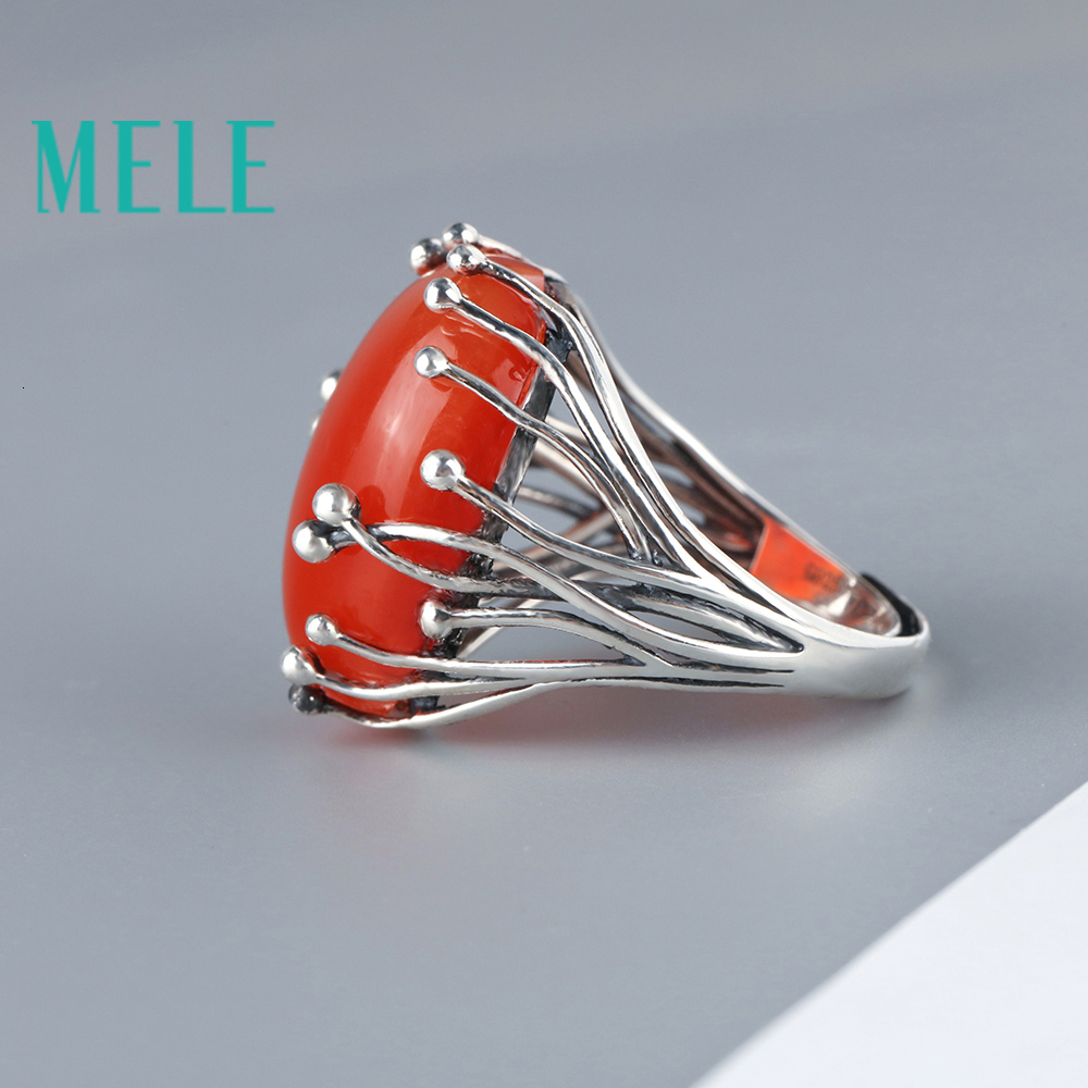 Natural south red agate rings for women and man,15X20mm big oval cut,925 sterling silver gemstone fine jewelry, Festival gifts CJ191210