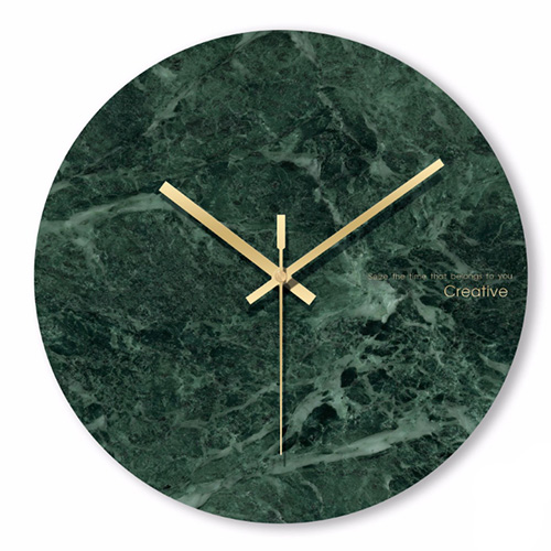 Marble Wall Clock Simple Decorative Creative Nordic Modern Marble Clock Wall for Living Room Kitchen Office Bedroom