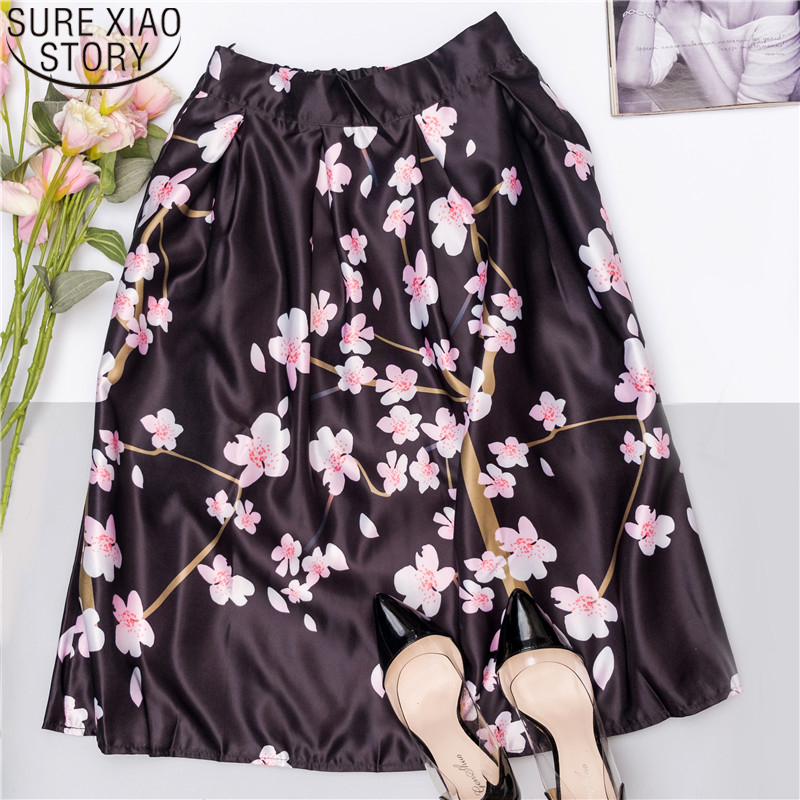Floral Print Ball Gown Skirt Vintage Skirts Women Satin Knee-length High Waist Fashioon Casual 2020 Summer Long Skirt 9868, Black
Floral Print Ball Gown Skirt Vintage Skirts Women Satin Knee-length High Waist Fashioon Casual 2020 Summer Long Skirt 9868, Black