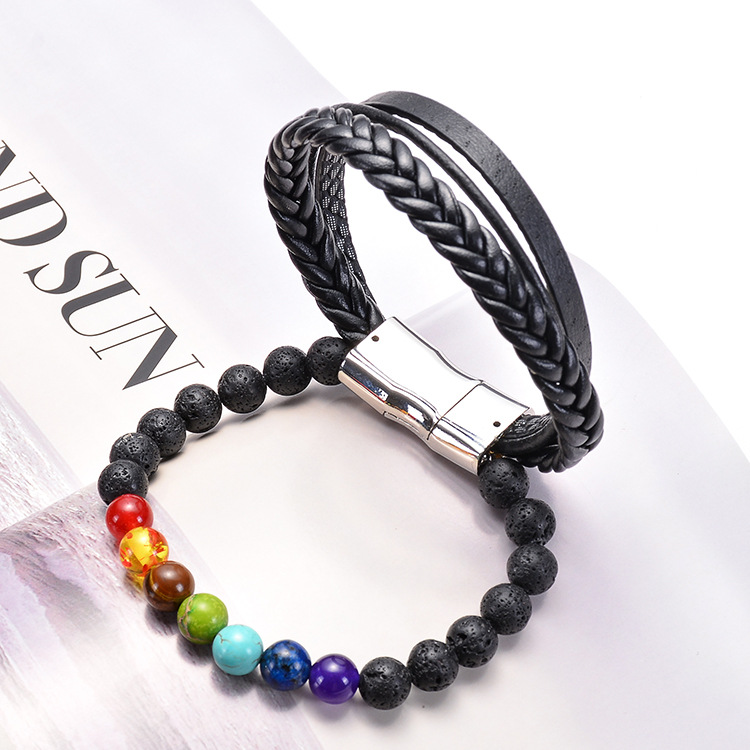Black Leather Bracelet Men and Women Glamour Designer Mature Sexy Bracelet Birthday Gift
