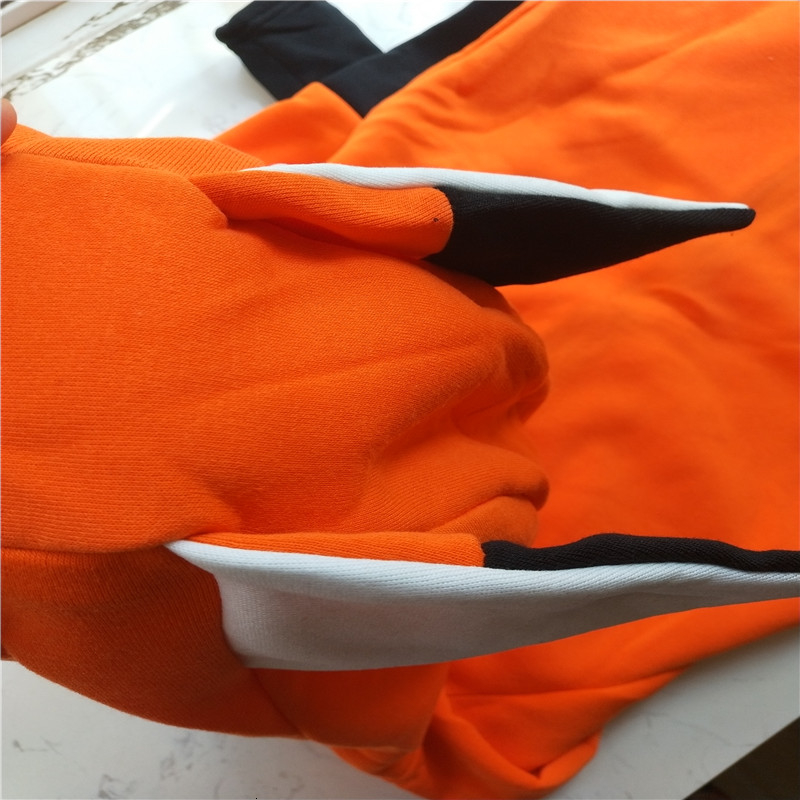 Hot Anime Fox Orelhas Ears Hoodie Orange Sweatshirts Plush Ball Decoration Jacket Halloween Cosplay Women New Kawaii Outwear V191129